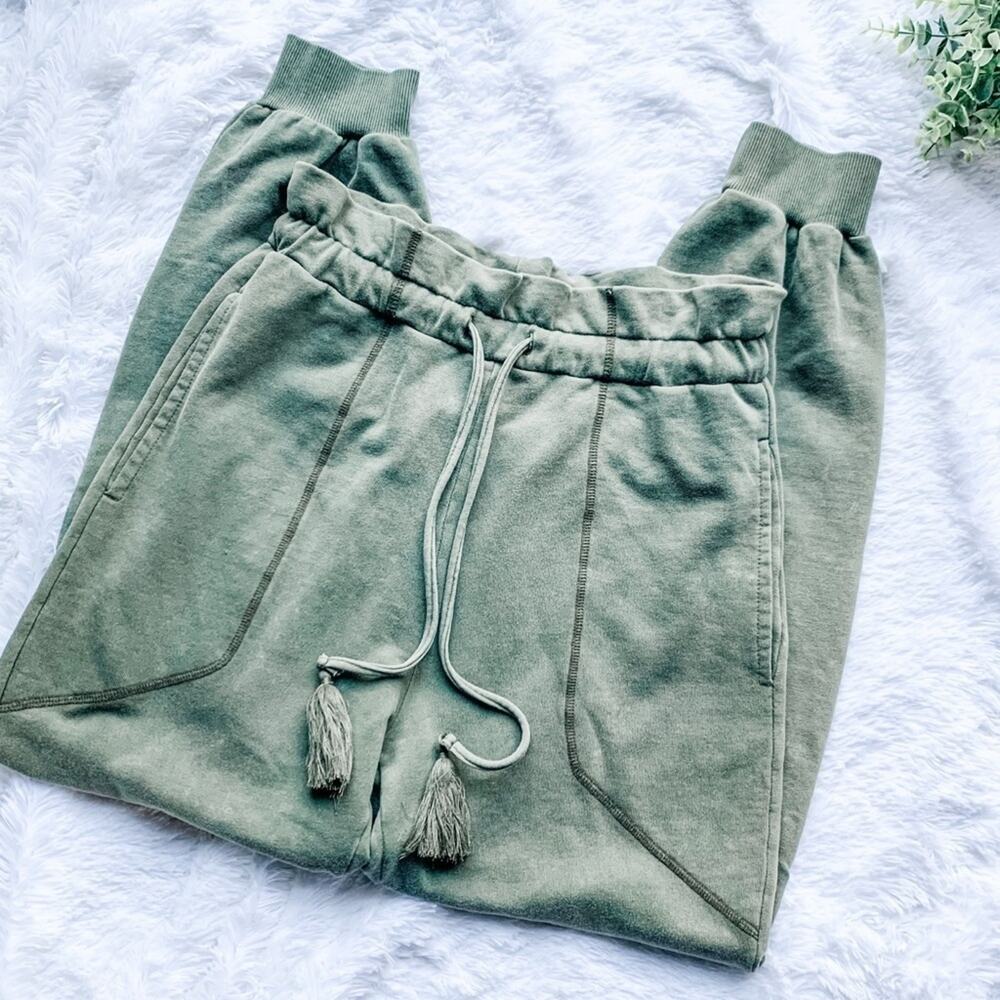 7 For All Mankind | Green Paperbag Drawstring Jogger Pants NWT Size Small